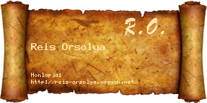 Reis Orsolya névjegykártya